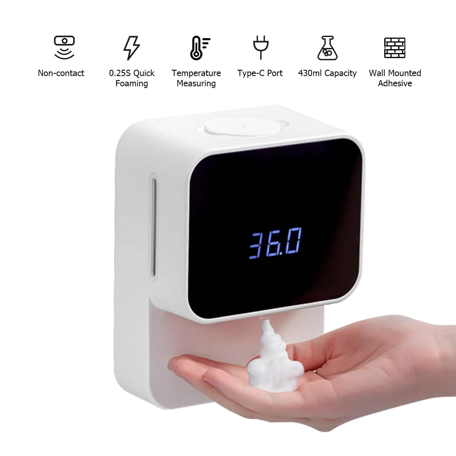 Non-Contact Temperature Measurement Soap Dispenser by DailySale