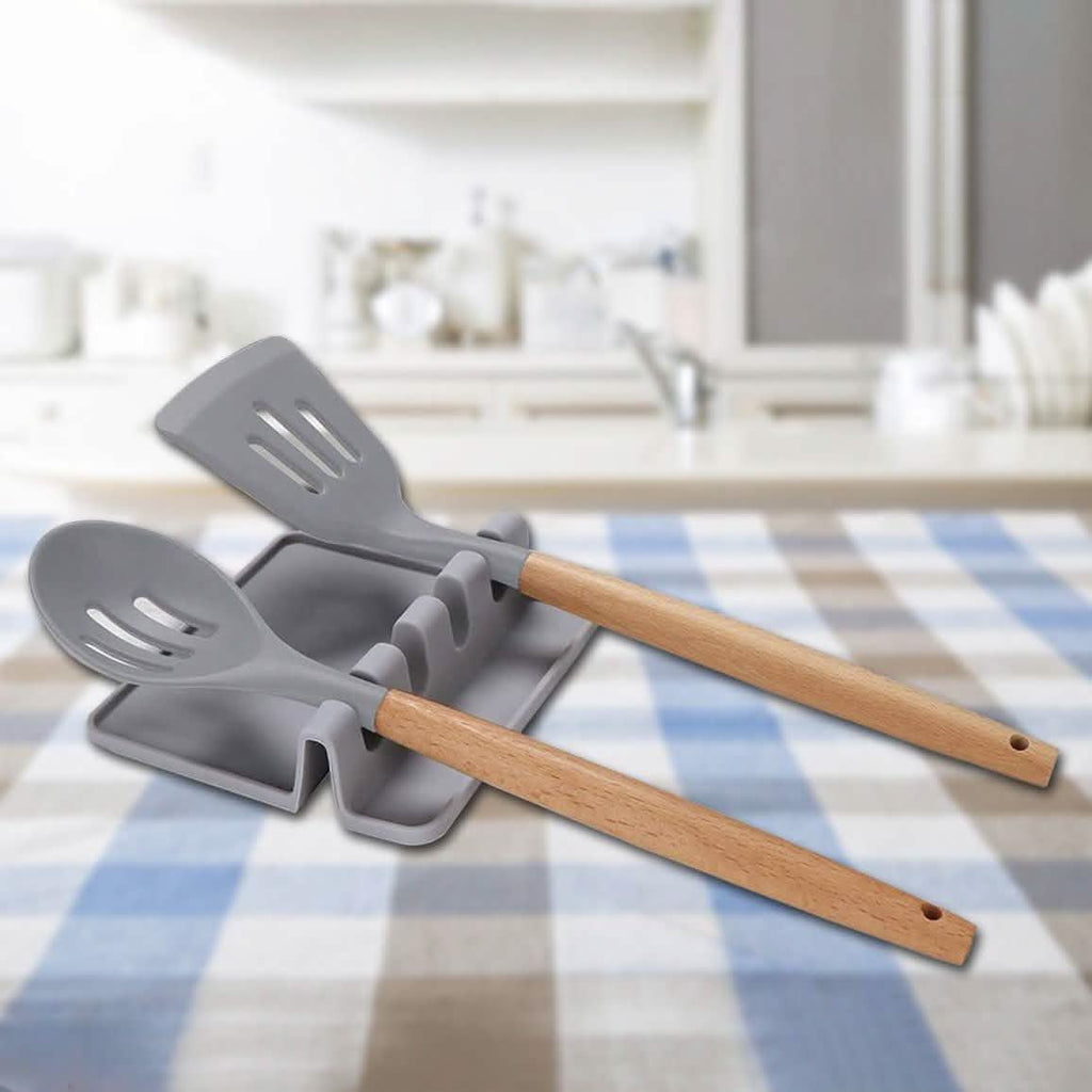 Non-Slip Heat Resistant Silicone Multiple Utensil Rest with Drip Pad by DailySale