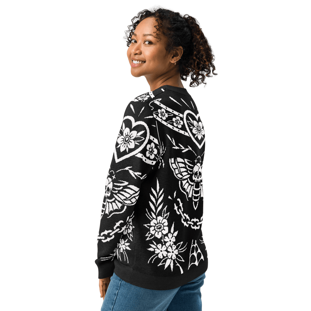 Old School Ink Knit Crewneck Sweater by Goth Cloth Co.