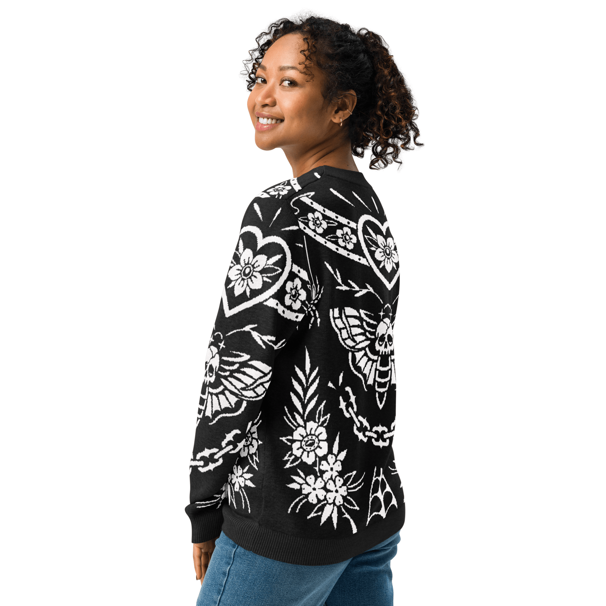 Old School Ink Knit Crewneck Sweater by Goth Cloth Co.