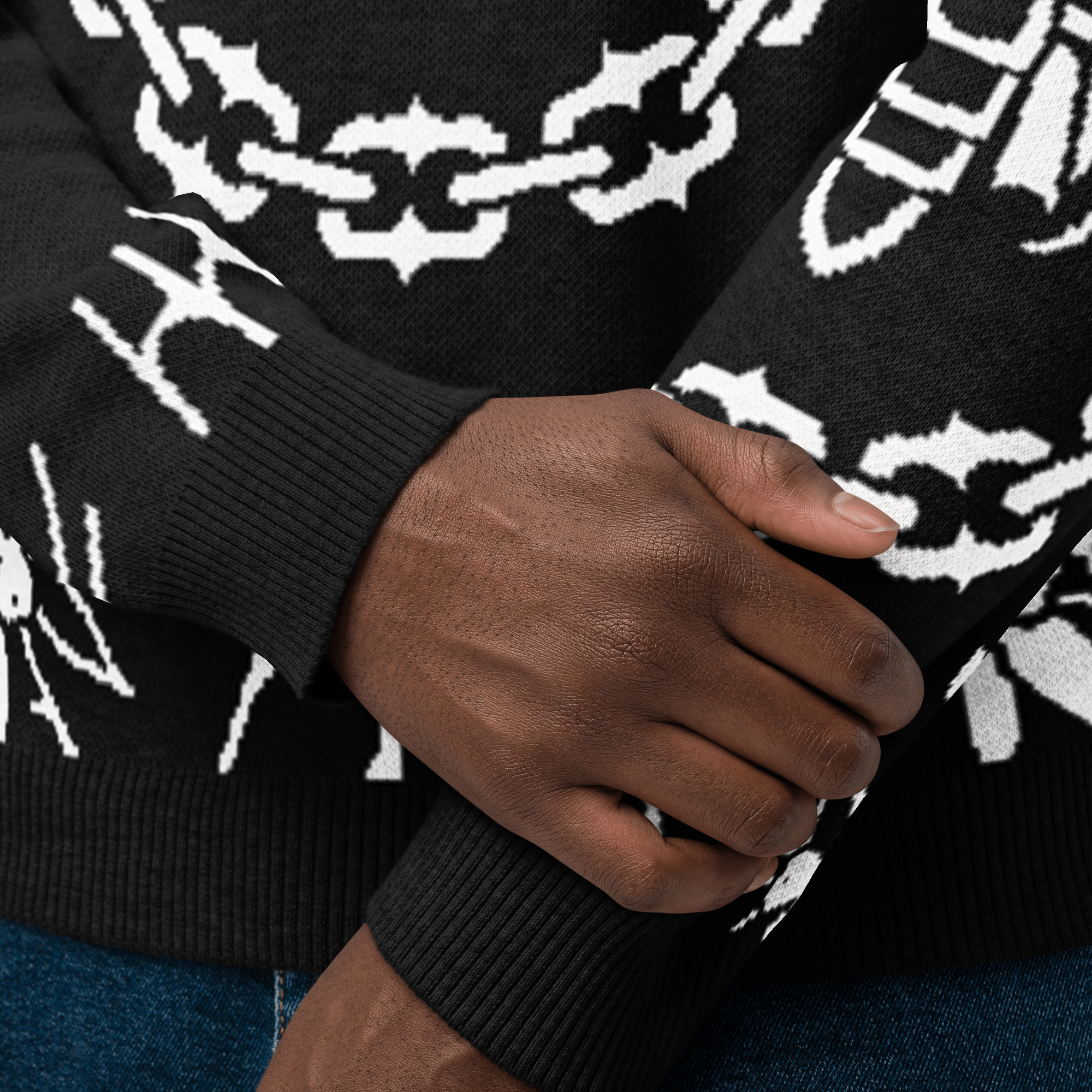 Old School Ink Knit Crewneck Sweater by Goth Cloth Co.