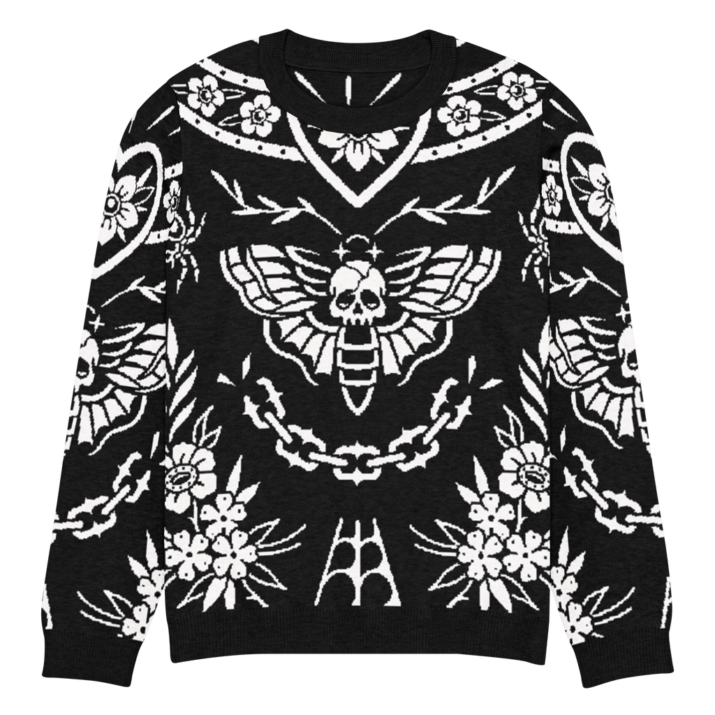 Old School Ink Knit Crewneck Sweater by Goth Cloth Co.