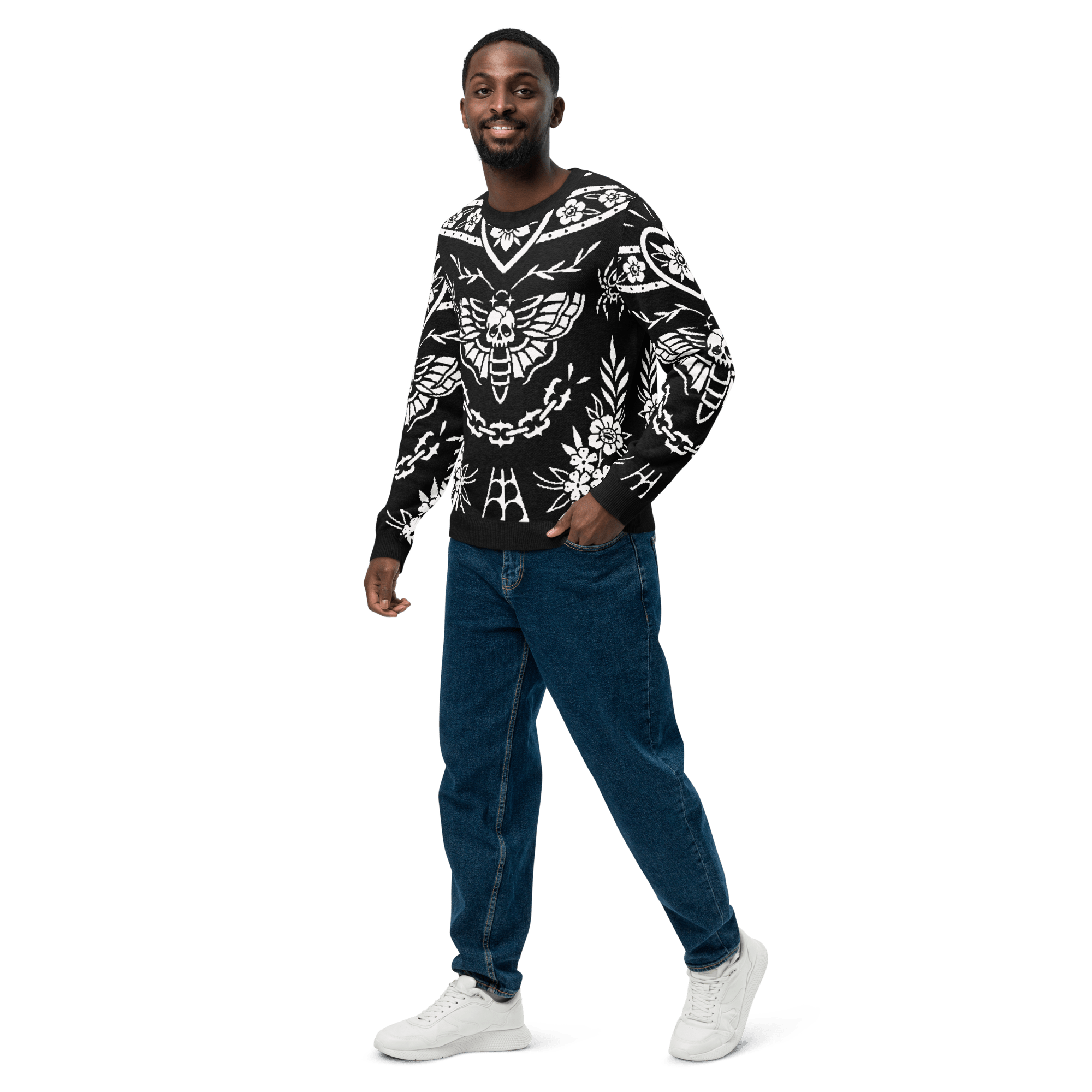 Old School Ink Knit Crewneck Sweater by Goth Cloth Co.