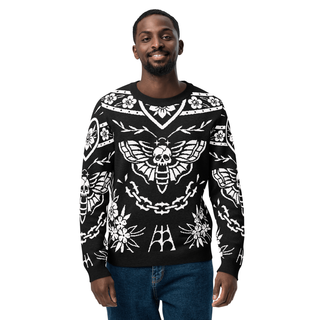 Old School Ink Knit Crewneck Sweater by Goth Cloth Co.