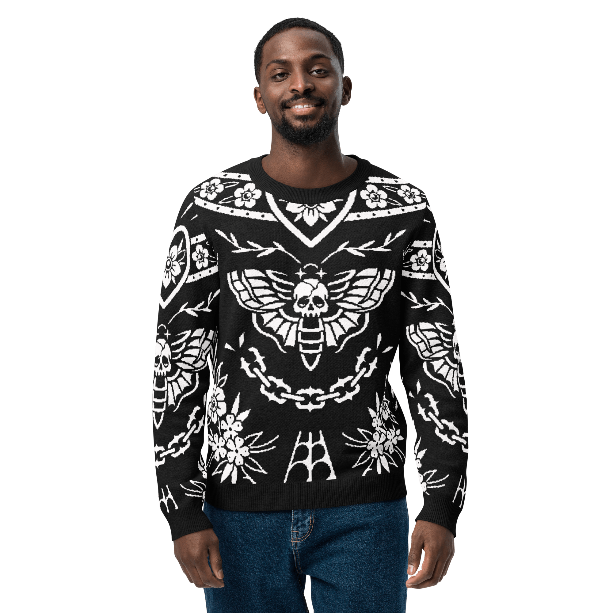 Old School Ink Knit Crewneck Sweater by Goth Cloth Co.