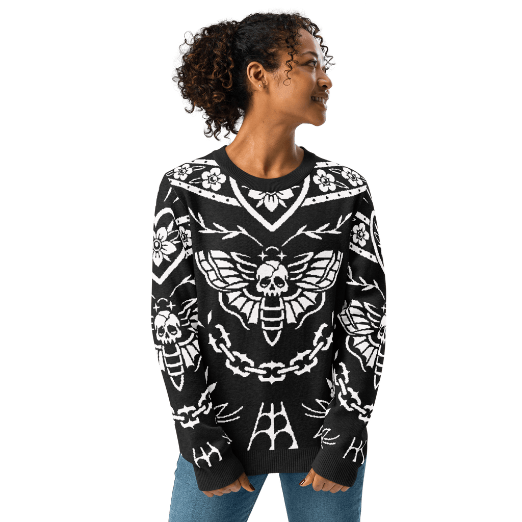 Old School Ink Knit Crewneck Sweater by Goth Cloth Co.