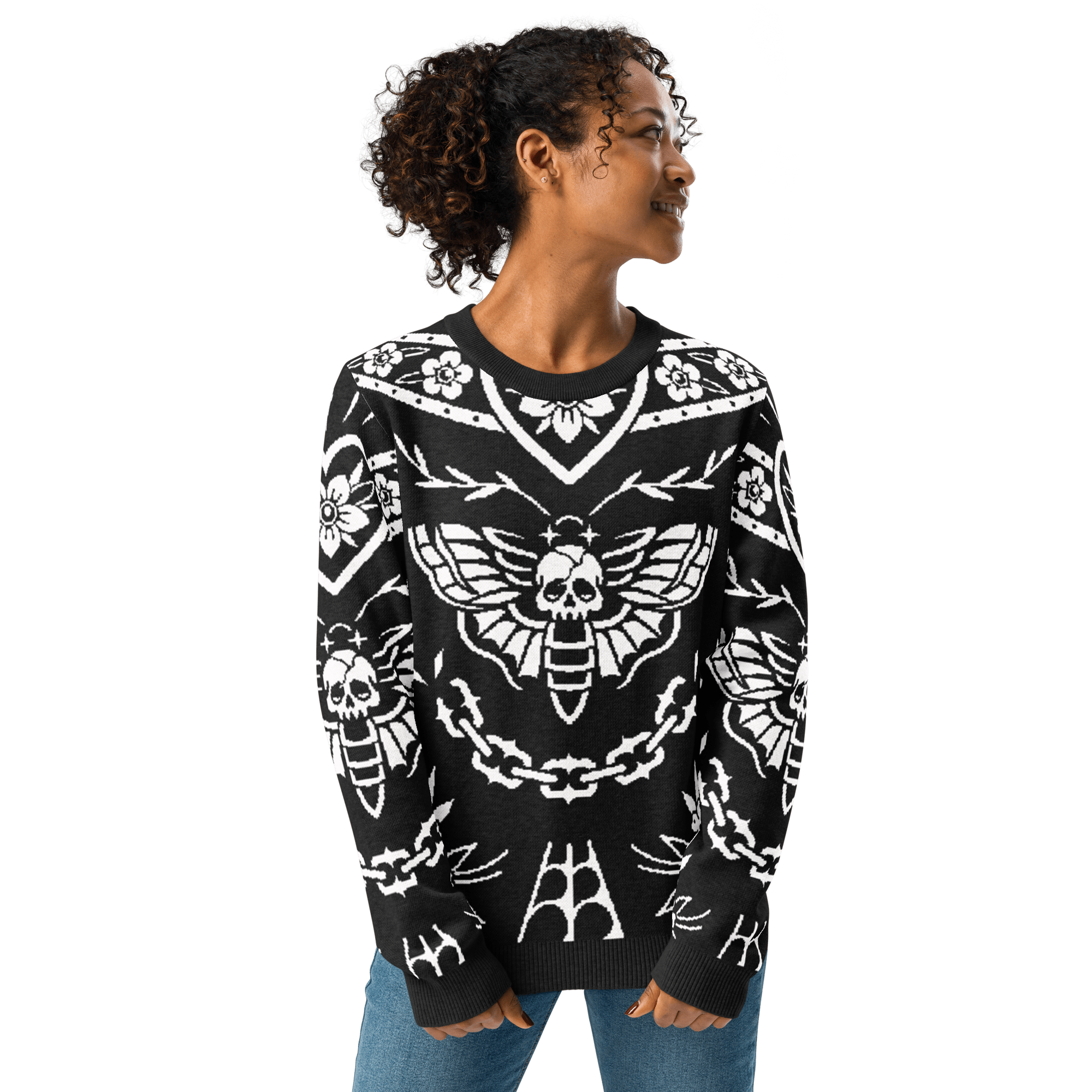 Old School Ink Knit Crewneck Sweater by Goth Cloth Co.