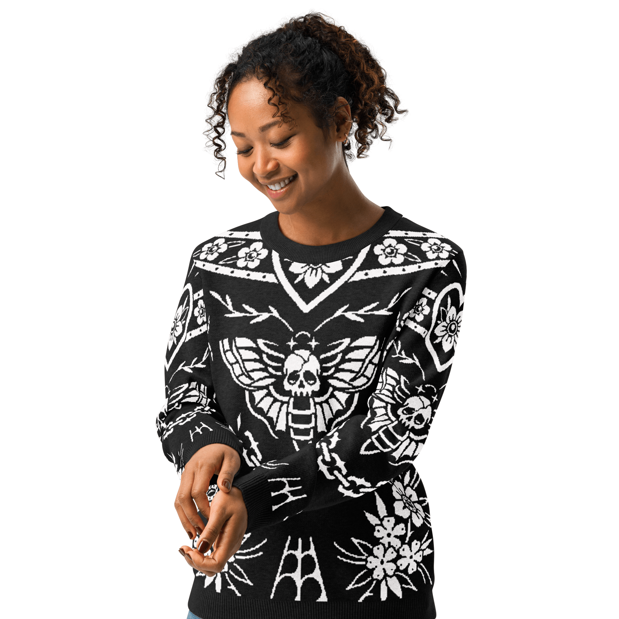 Old School Ink Knit Crewneck Sweater by Goth Cloth Co.