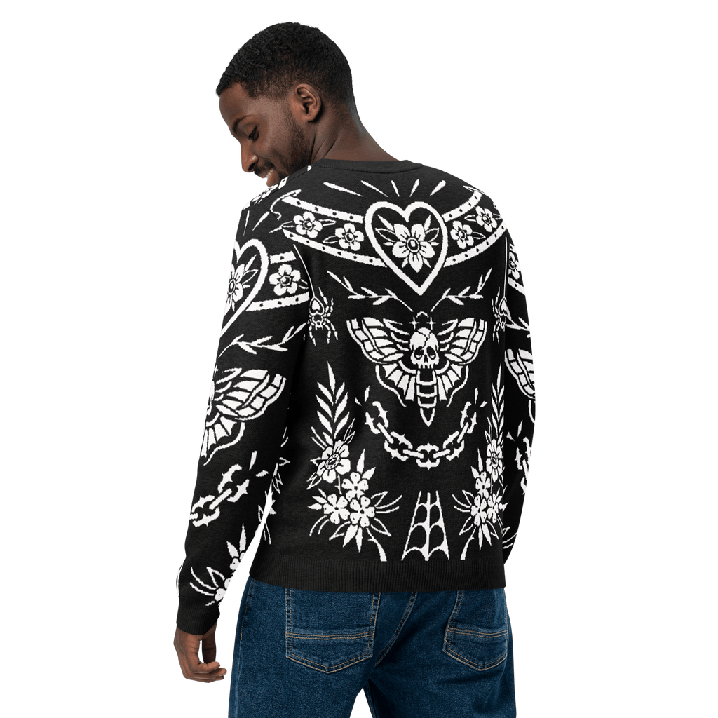 Old School Ink Knit Crewneck Sweater by Goth Cloth Co.