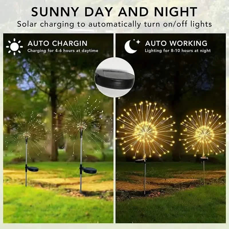 Outdoor Solar Garden Lights with 8 Lighting Modes by DailySale