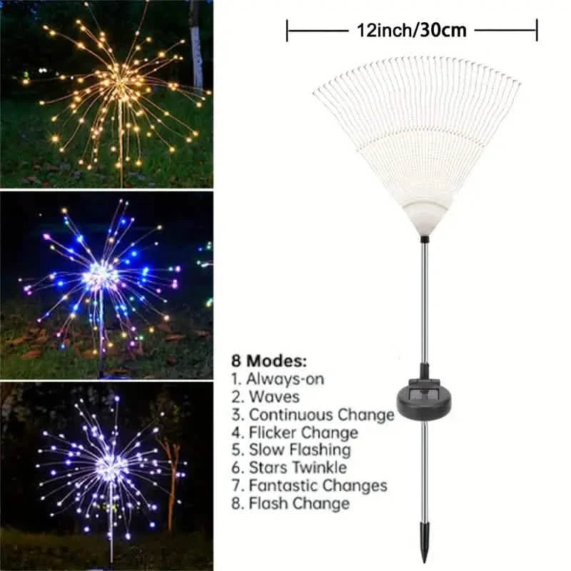 Outdoor Solar Garden Lights with 8 Lighting Modes by DailySale
