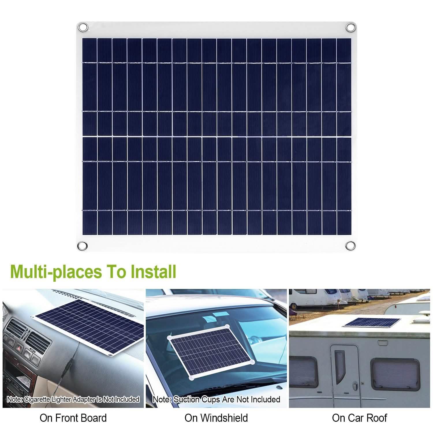 Outdoor Solar Panel 12V 25W Car Battery Charger by DailySale