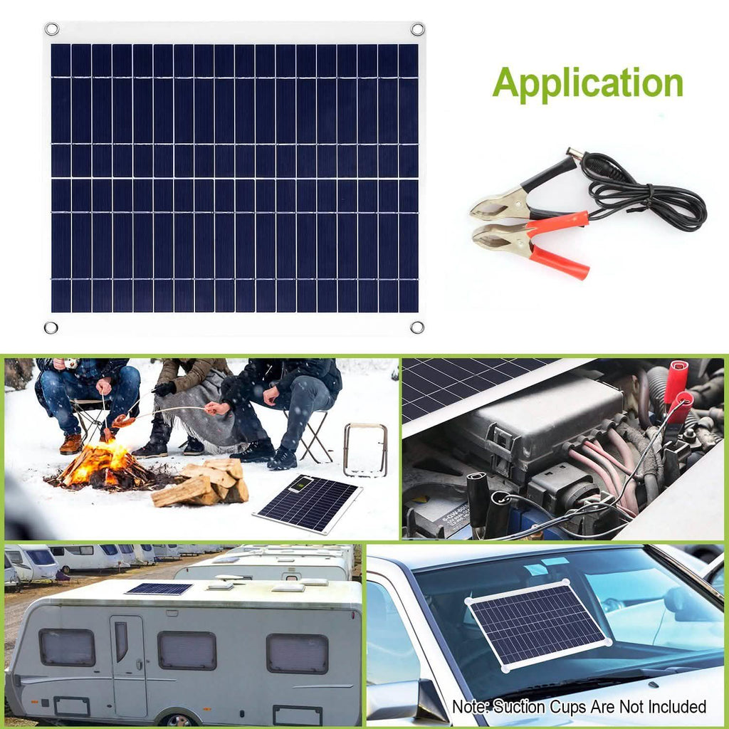 Outdoor Solar Panel 12V 25W Car Battery Charger by DailySale