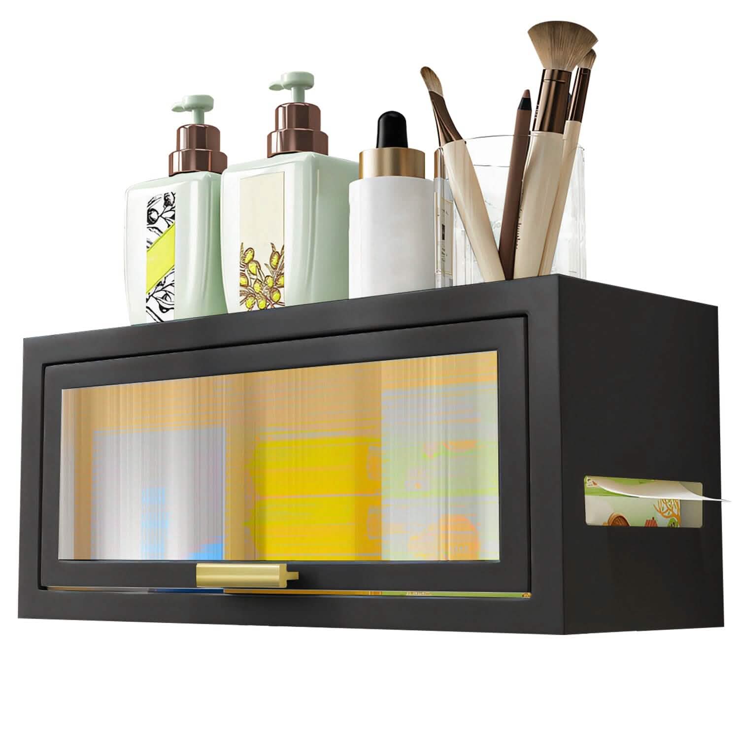 Over the Toilet Storage Cabinet with Dust-Proof Transparent Magnetic Door Side Opening by DailySale