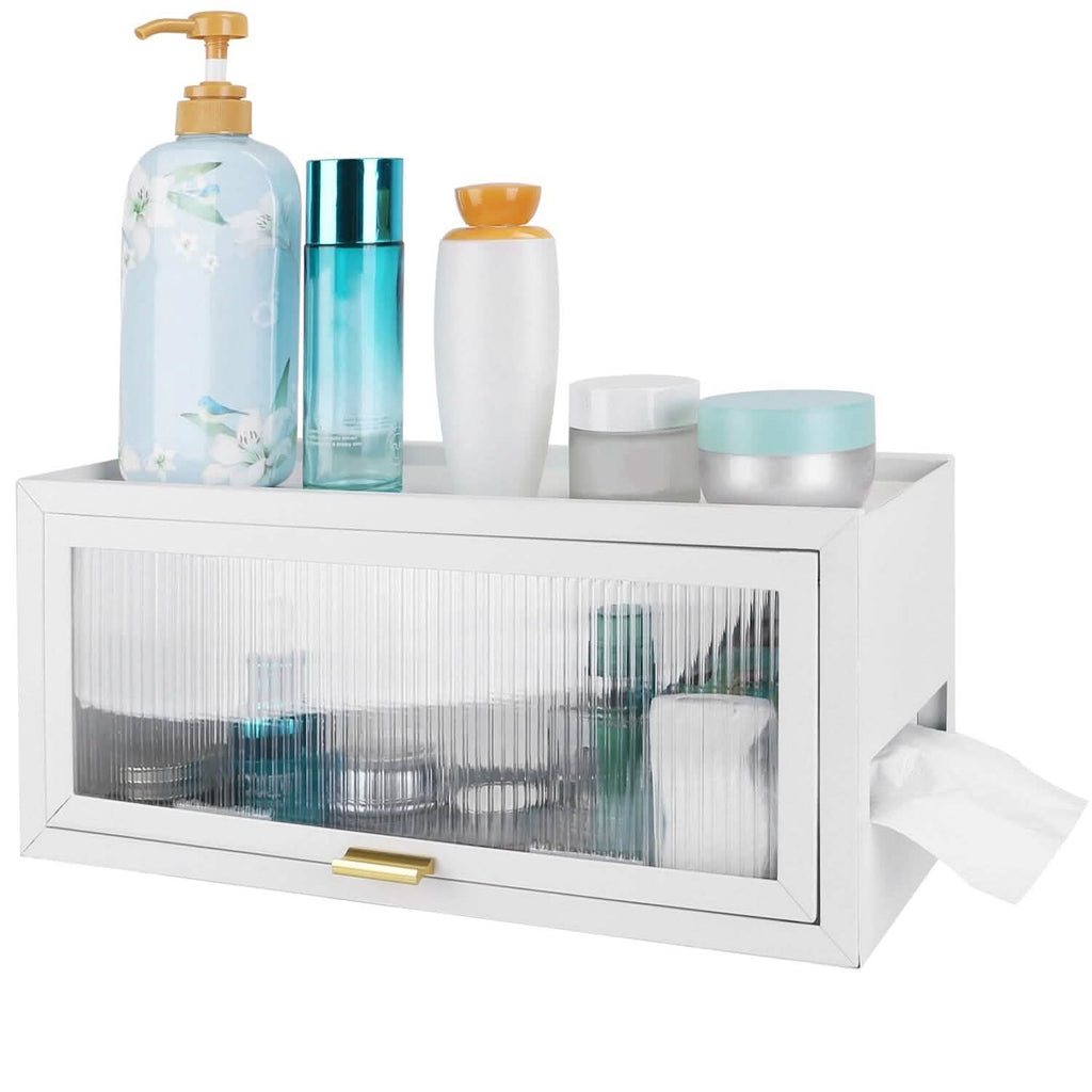 Over the Toilet Storage Cabinet with Dust-Proof Transparent Magnetic Door Side Opening by DailySale