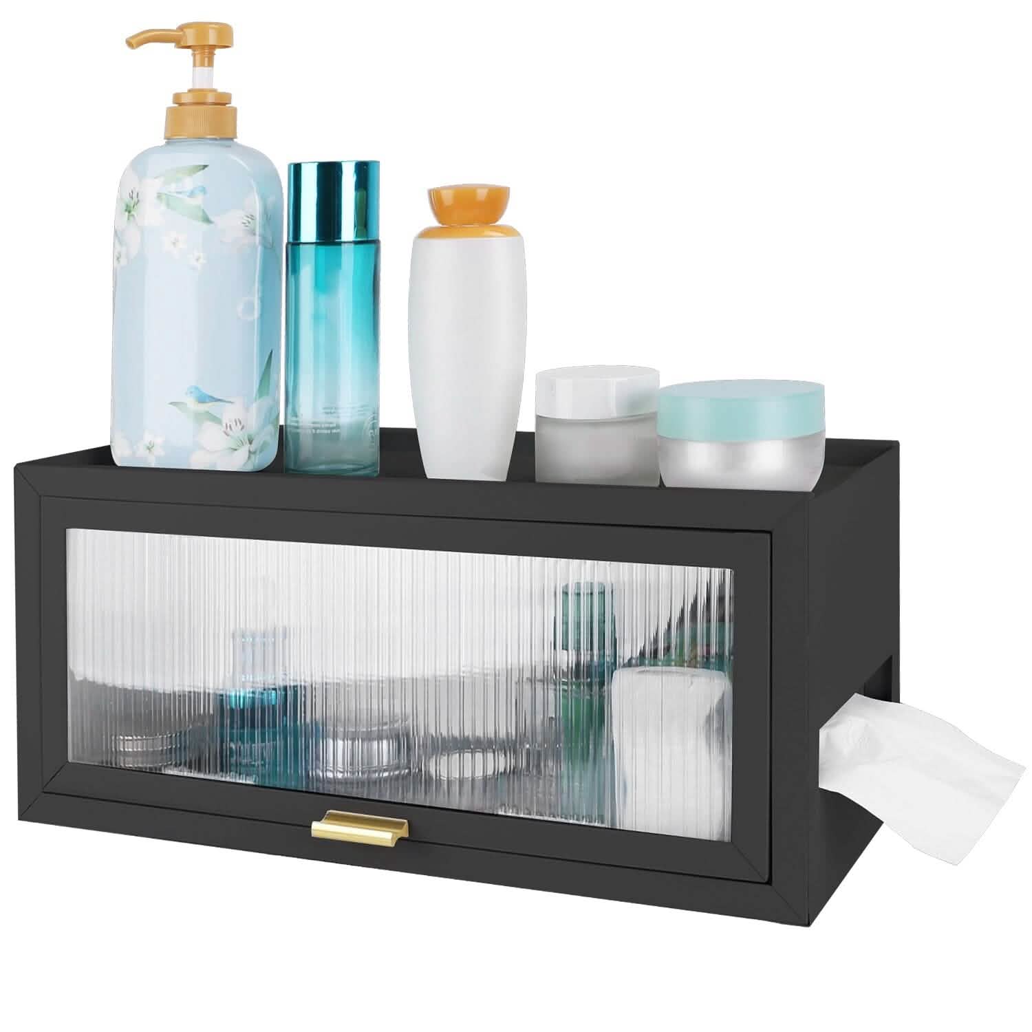Over the Toilet Storage Cabinet with Dust-Proof Transparent Magnetic Door Side Opening by DailySale