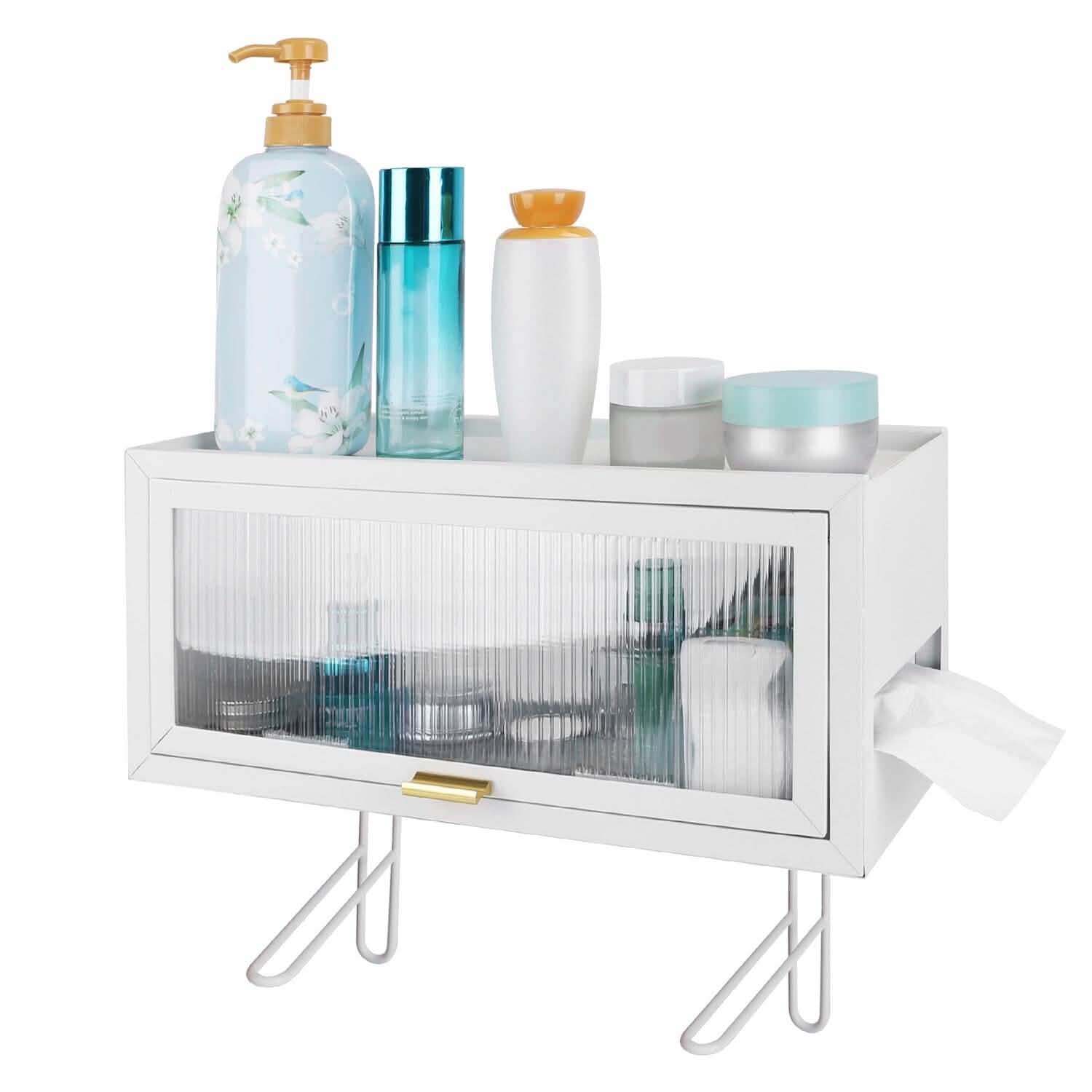 Over the Toilet Storage Cabinet with Dust-Proof Transparent Magnetic Door Side Opening by DailySale