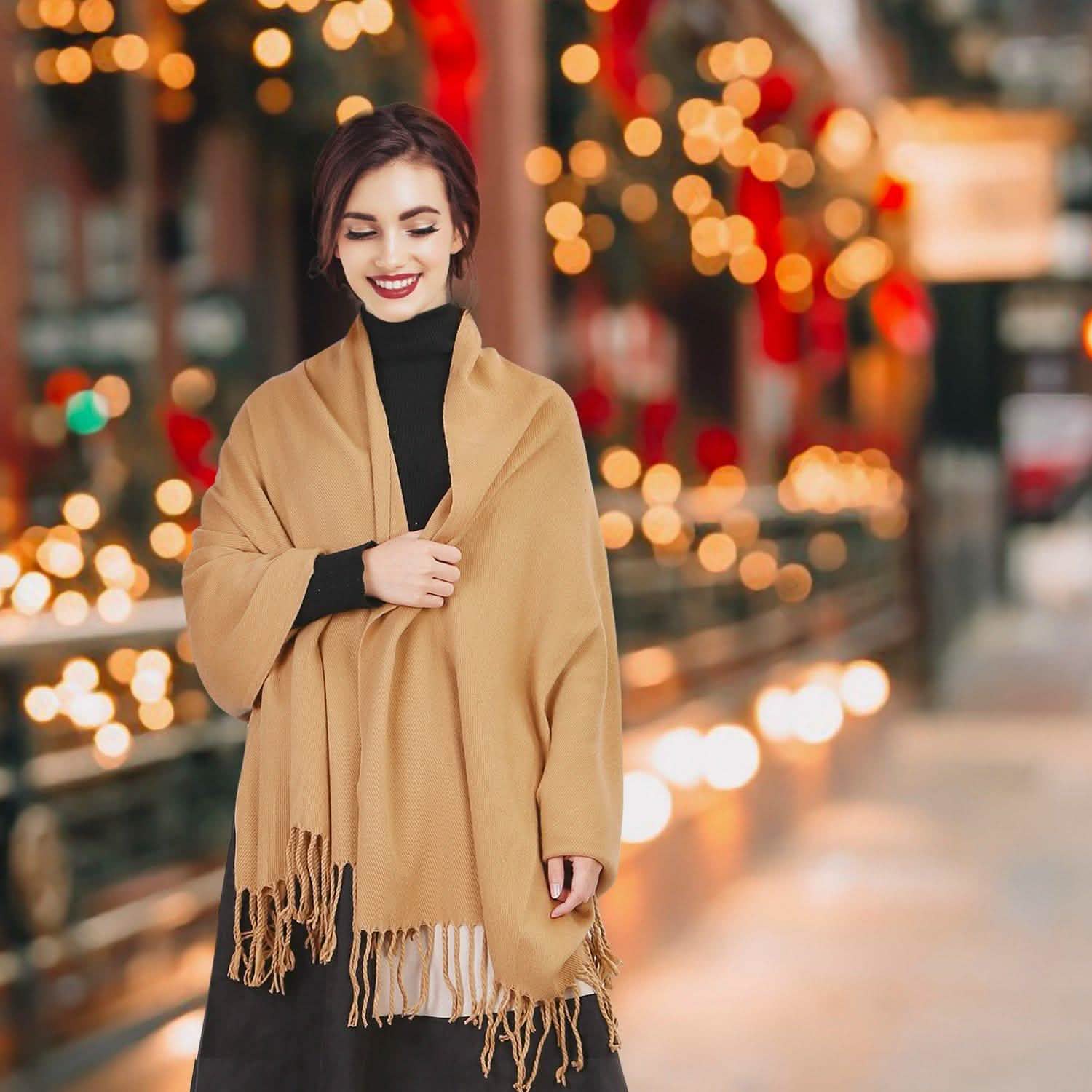 Oversize Cashmere Wool Shawl Wrap Blanket by DailySale