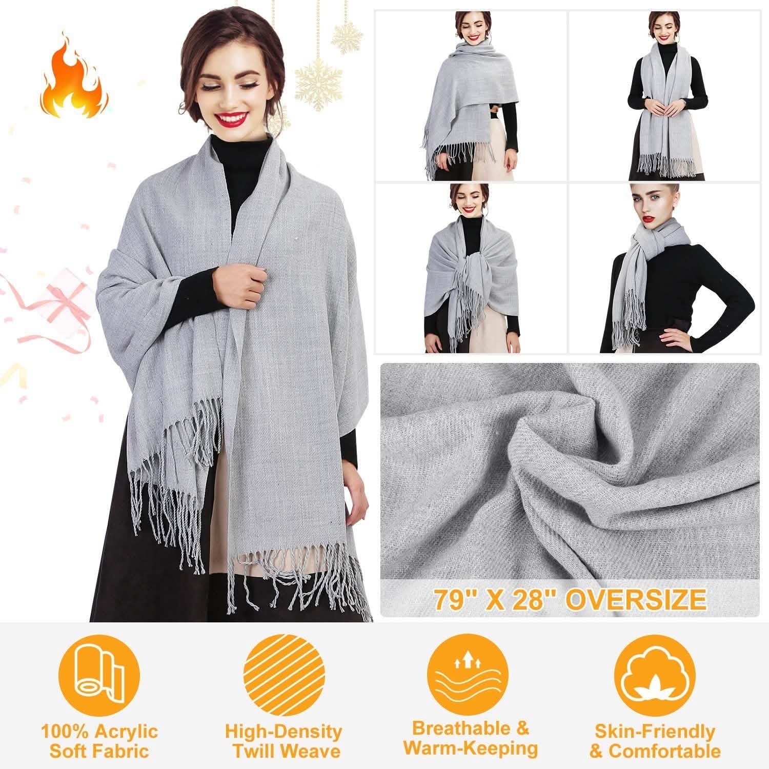 Oversize Cashmere Wool Shawl Wrap Blanket by DailySale