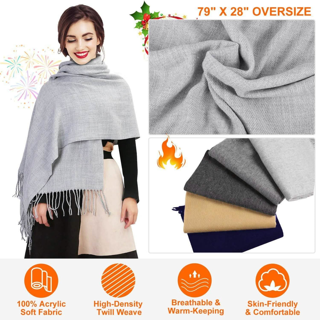 Oversize Cashmere Wool Shawl Wrap Blanket by DailySale