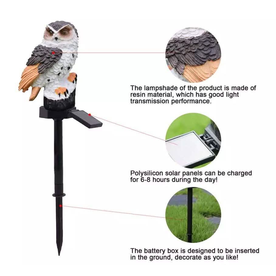 Owl Solar LED Lights with Decorative Stake by DailySale