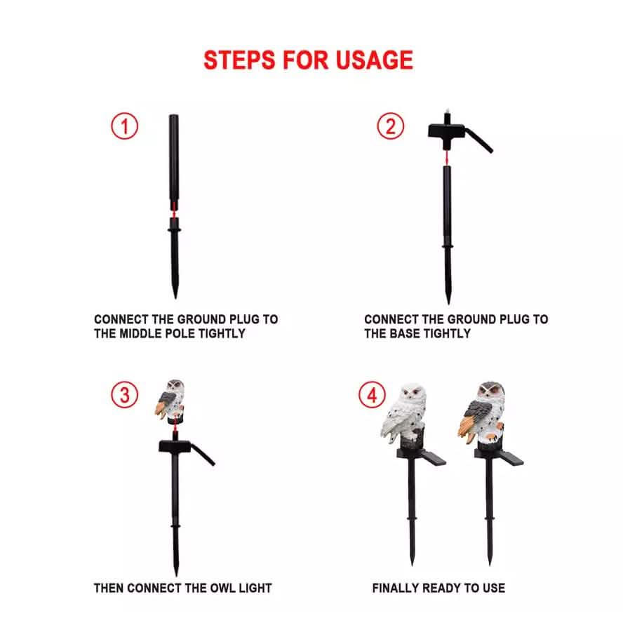 Owl Solar LED Lights with Decorative Stake by DailySale