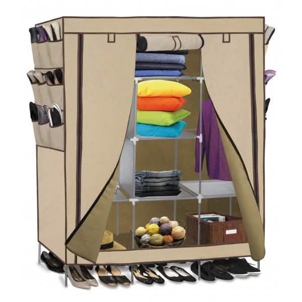 OxGord Portable Wardrobe Closet Organizer with Shoe Pockets - Assorted Colors by DailySale