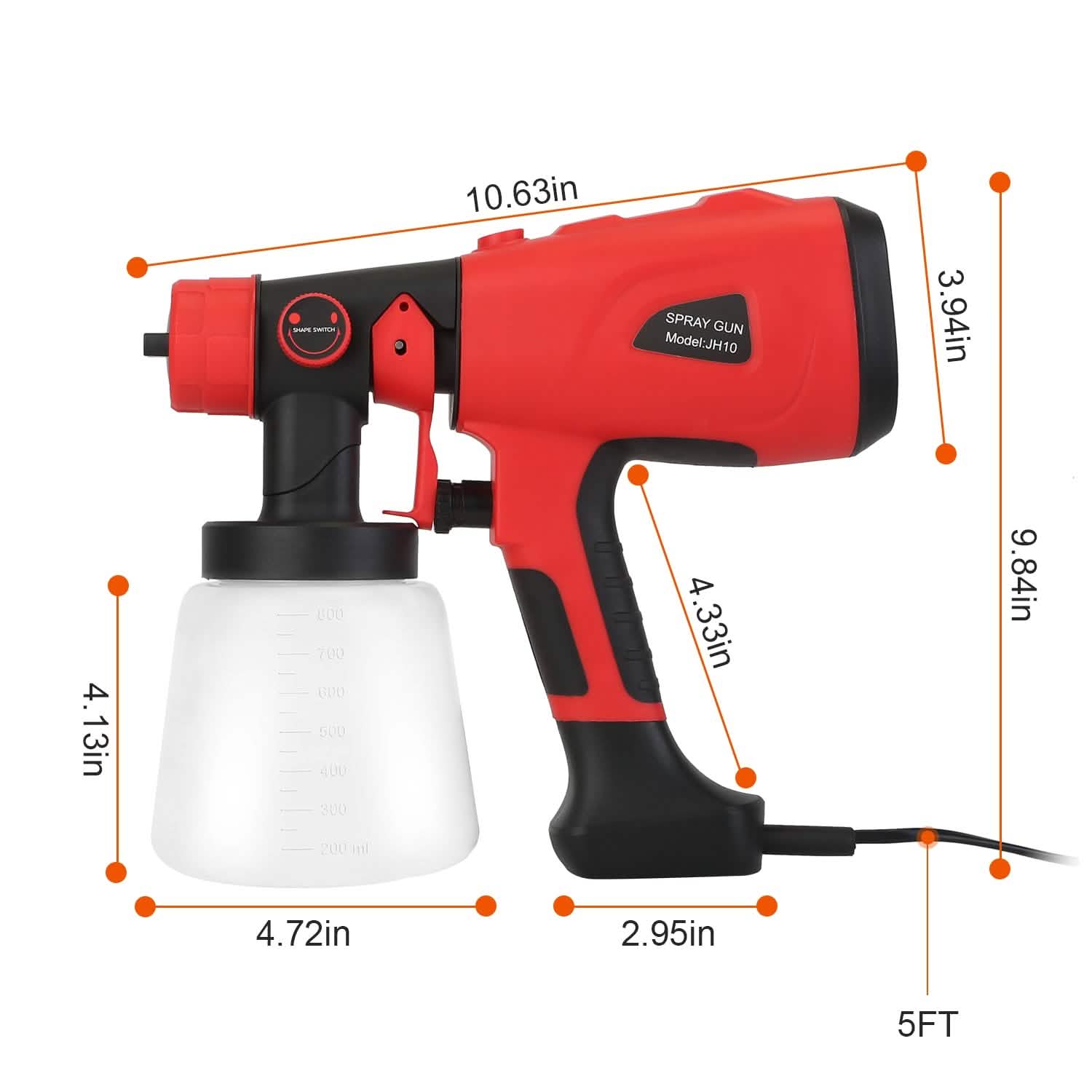 Paint Sprayer HVLP Handheld Painter with 3 Spray Patterns by DailySale