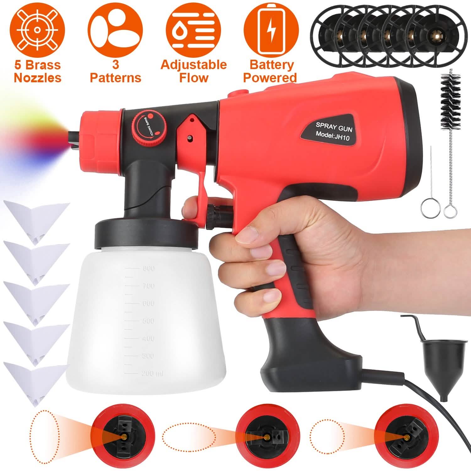 Paint Sprayer HVLP Handheld Painter with 3 Spray Patterns by DailySale