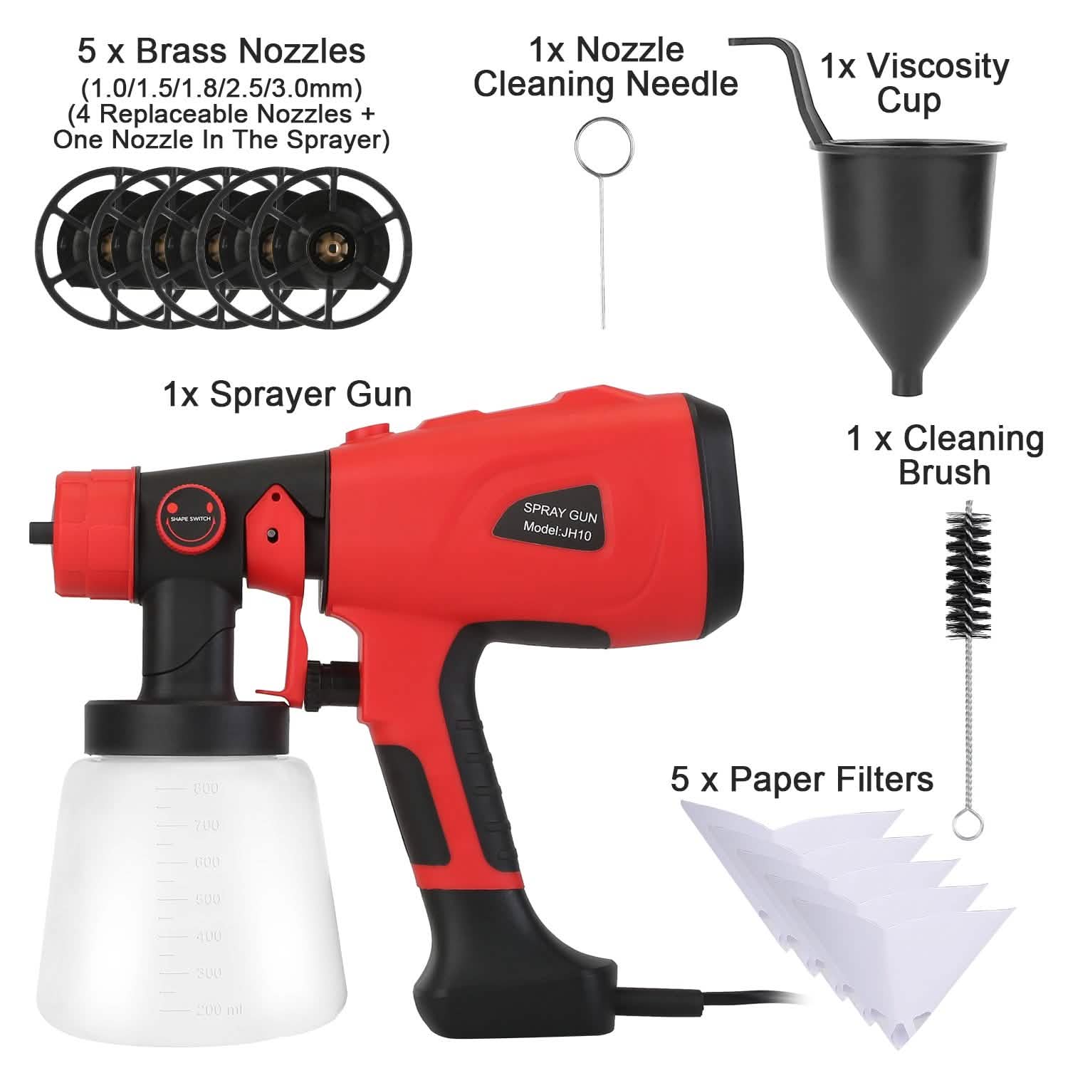 Paint Sprayer HVLP Handheld Painter with 3 Spray Patterns by DailySale