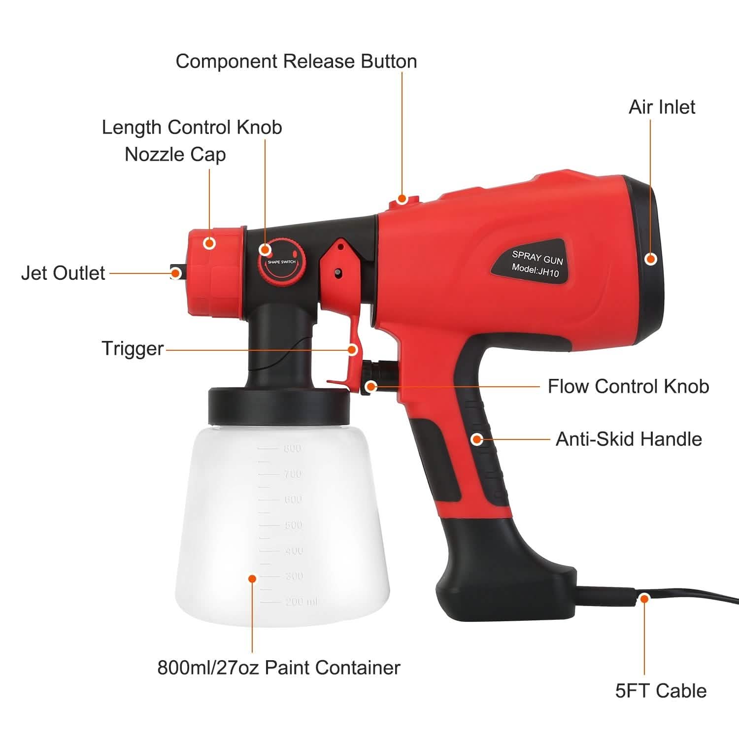 Paint Sprayer HVLP Handheld Painter with 3 Spray Patterns by DailySale