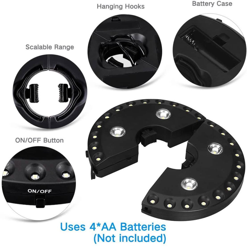 Patio Umbrella Light 3 Brightness Modes Cordless 28 LED Lights by DailySale