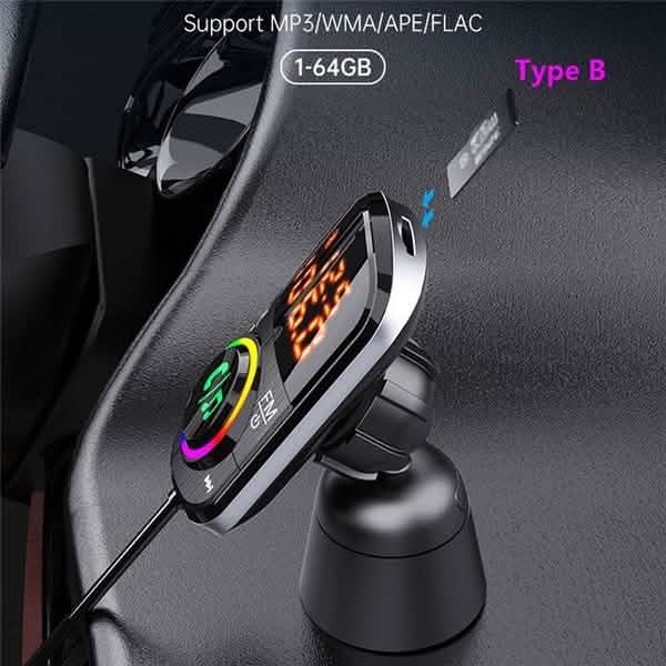 PD18W and QC3.0 Bluetooth 5.0 Car Radio Adapter Dual Fast Charging Port Wireless FM Audio Hands Free Car Kit Receiver by DailySale