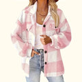 Plaid Pattern Button Front Jacket, Elegant Long Sleeve Warm Outerwear For Fall & Winter by DailySale