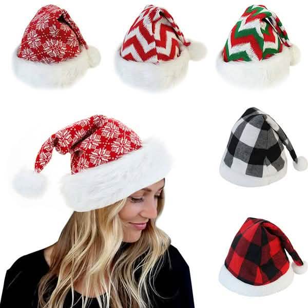 Plush Knitted Christmas Hat by DailySale
