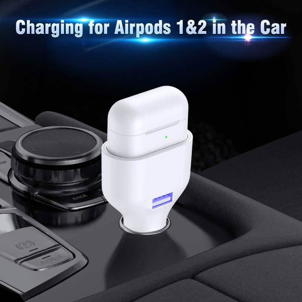 Poleet Car Charger With Charging Adapter for AirPods 1 and 2 by DailySale