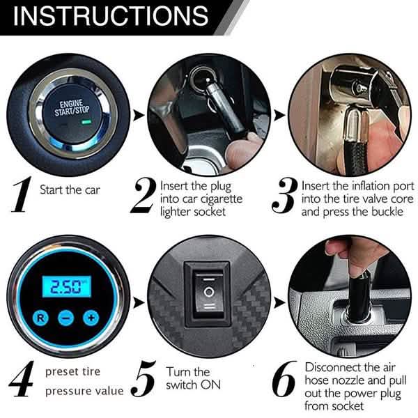 Portable Air Compressor Pump Tire Inflator by DailySale