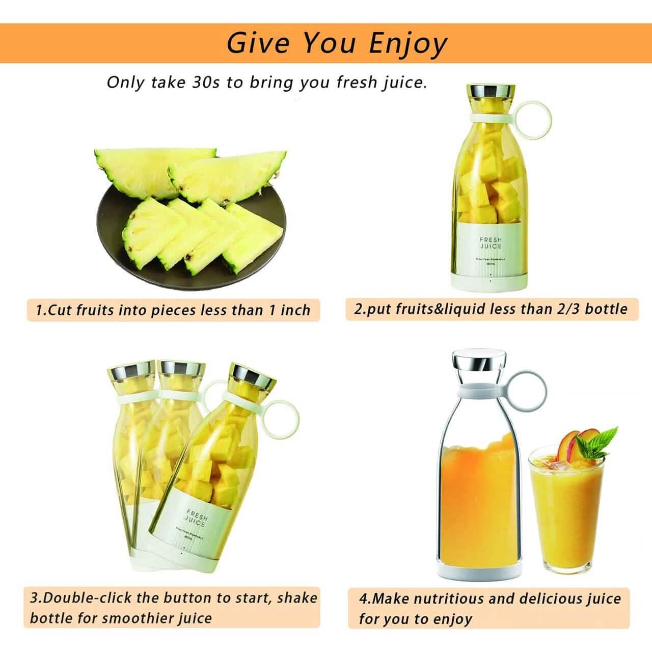 Portable Blender Bottle Electric Juicer by DailySale