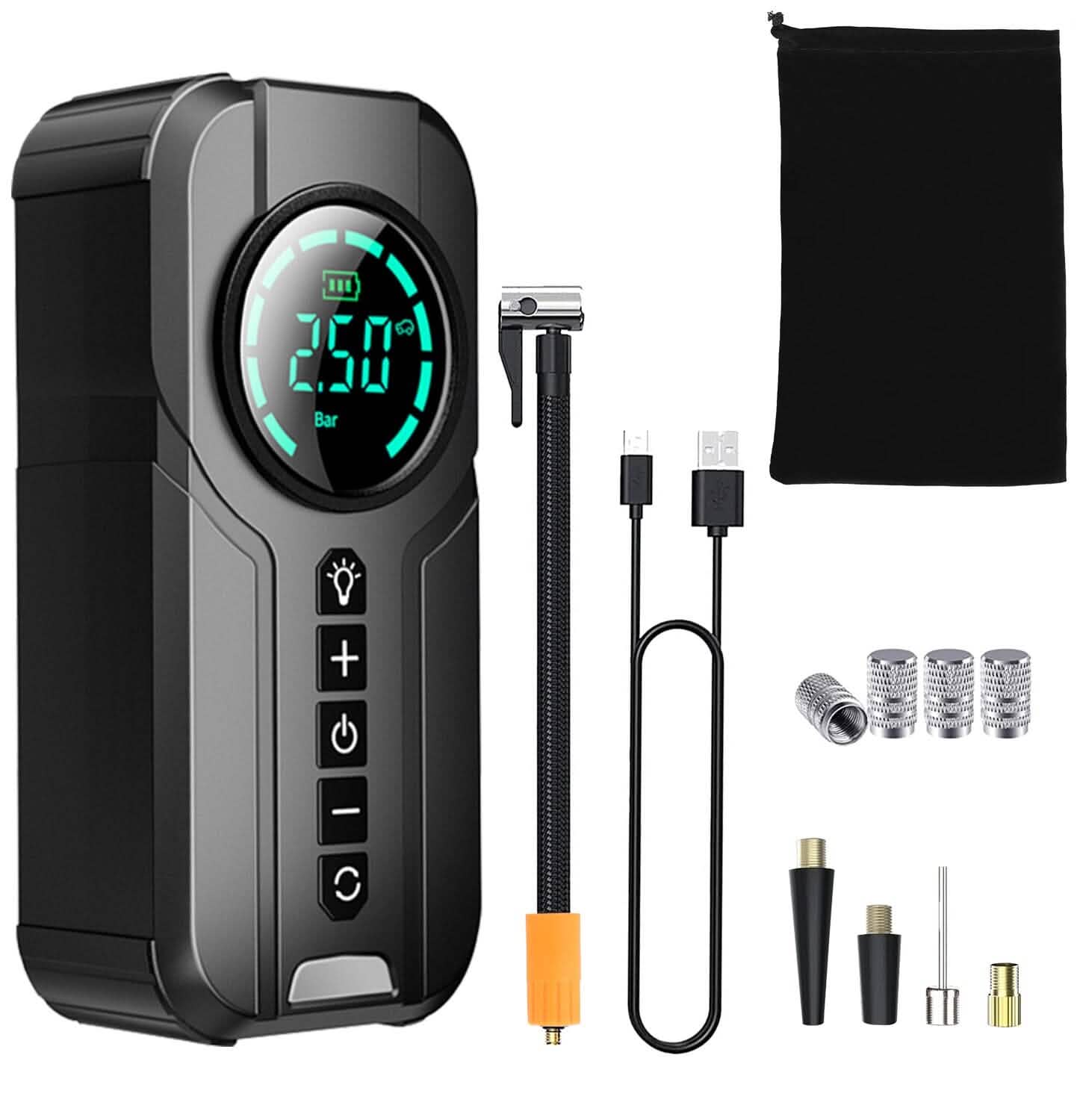 Portable Car Compressor Wireless Electric Air Pump 150 PSI with LED Light by DailySale