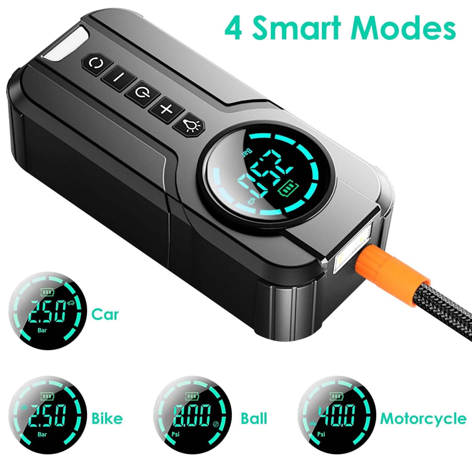 Portable Car Compressor Wireless Electric Air Pump 150 PSI with LED Light by DailySale