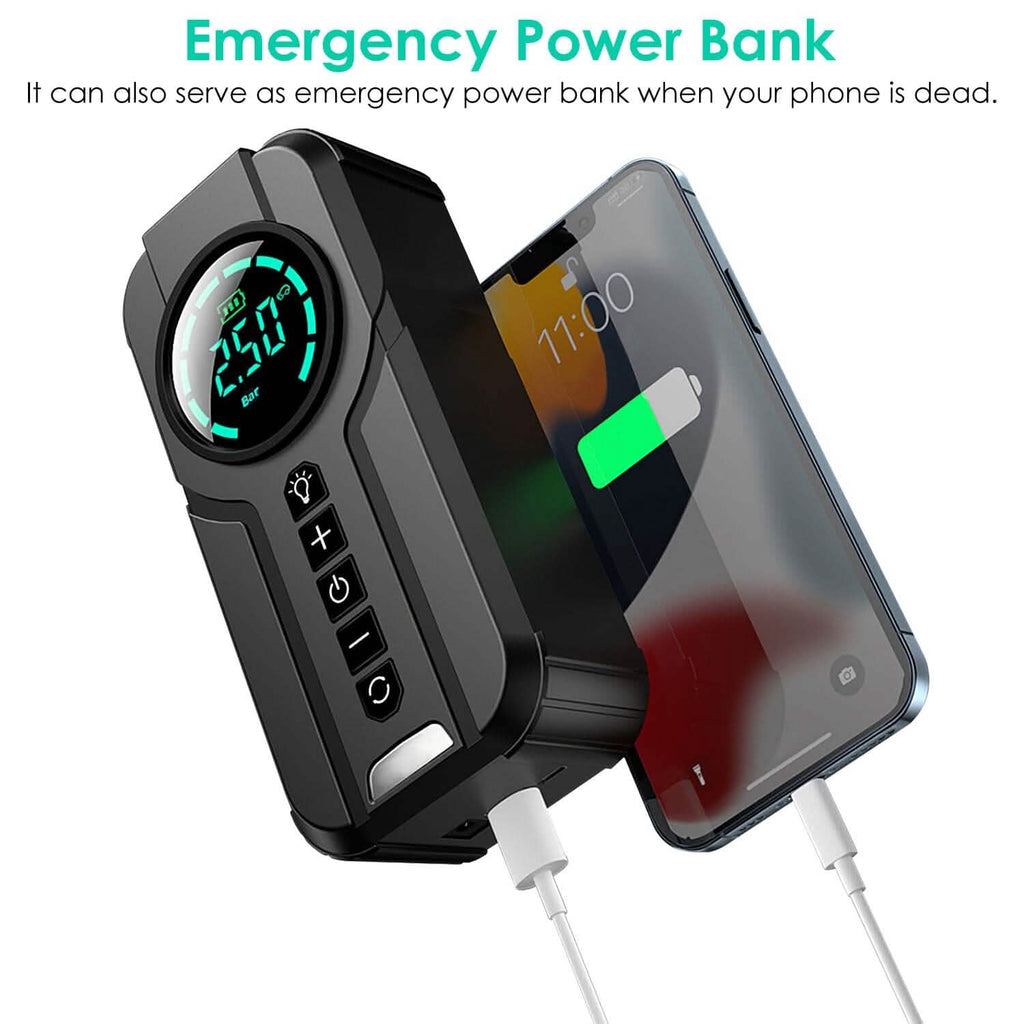 Portable Car Compressor Wireless Electric Air Pump 150 PSI with LED Light by DailySale