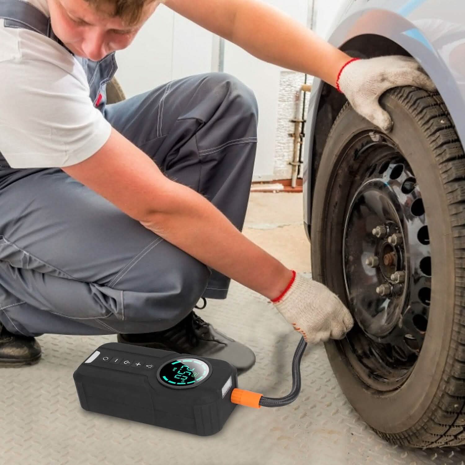Portable Car Compressor Wireless Electric Air Pump 150 PSI with LED Light by DailySale