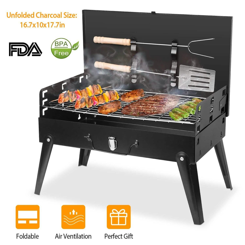 Portable Charcoal Grill Foldable BBQ Suitcase by DailySale