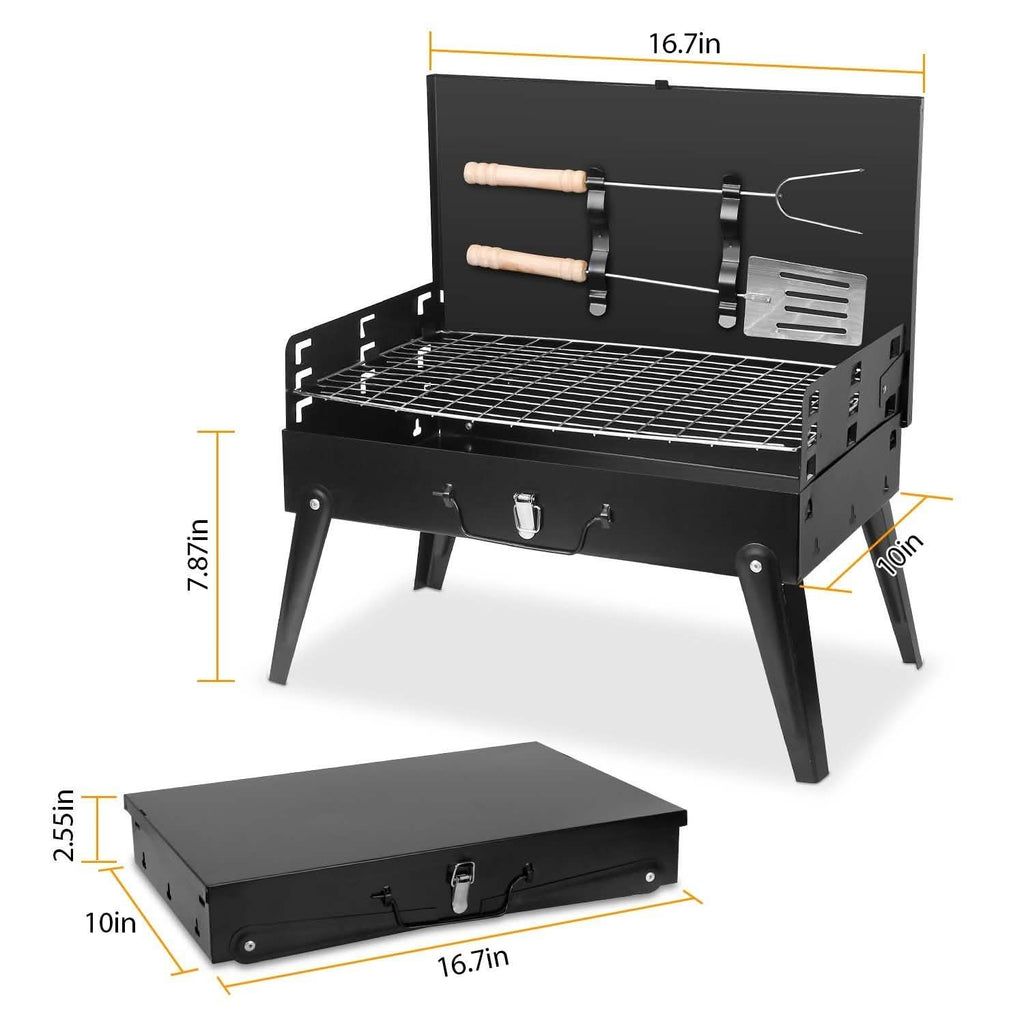 Portable Charcoal Grill Foldable BBQ Suitcase by DailySale