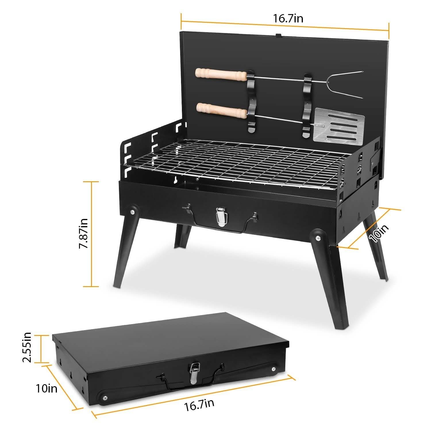 Portable Charcoal Grill Foldable BBQ Suitcase by DailySale