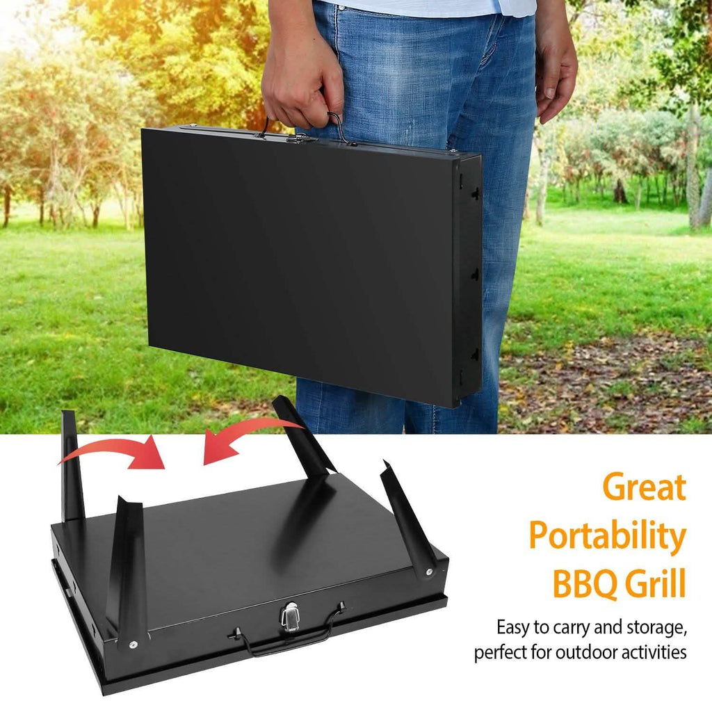 Portable Charcoal Grill Foldable BBQ Suitcase by DailySale