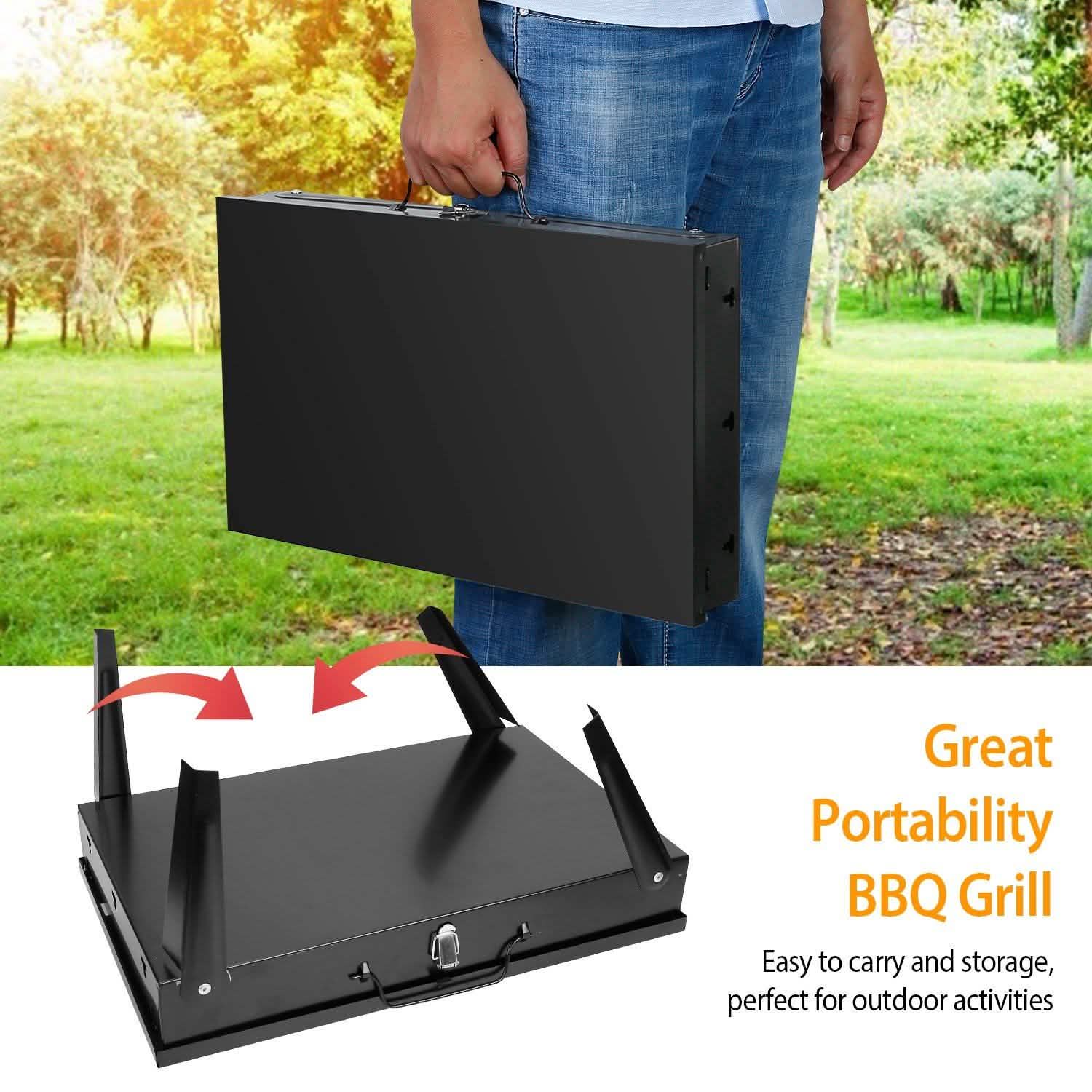 Portable Charcoal Grill Foldable BBQ Suitcase by DailySale