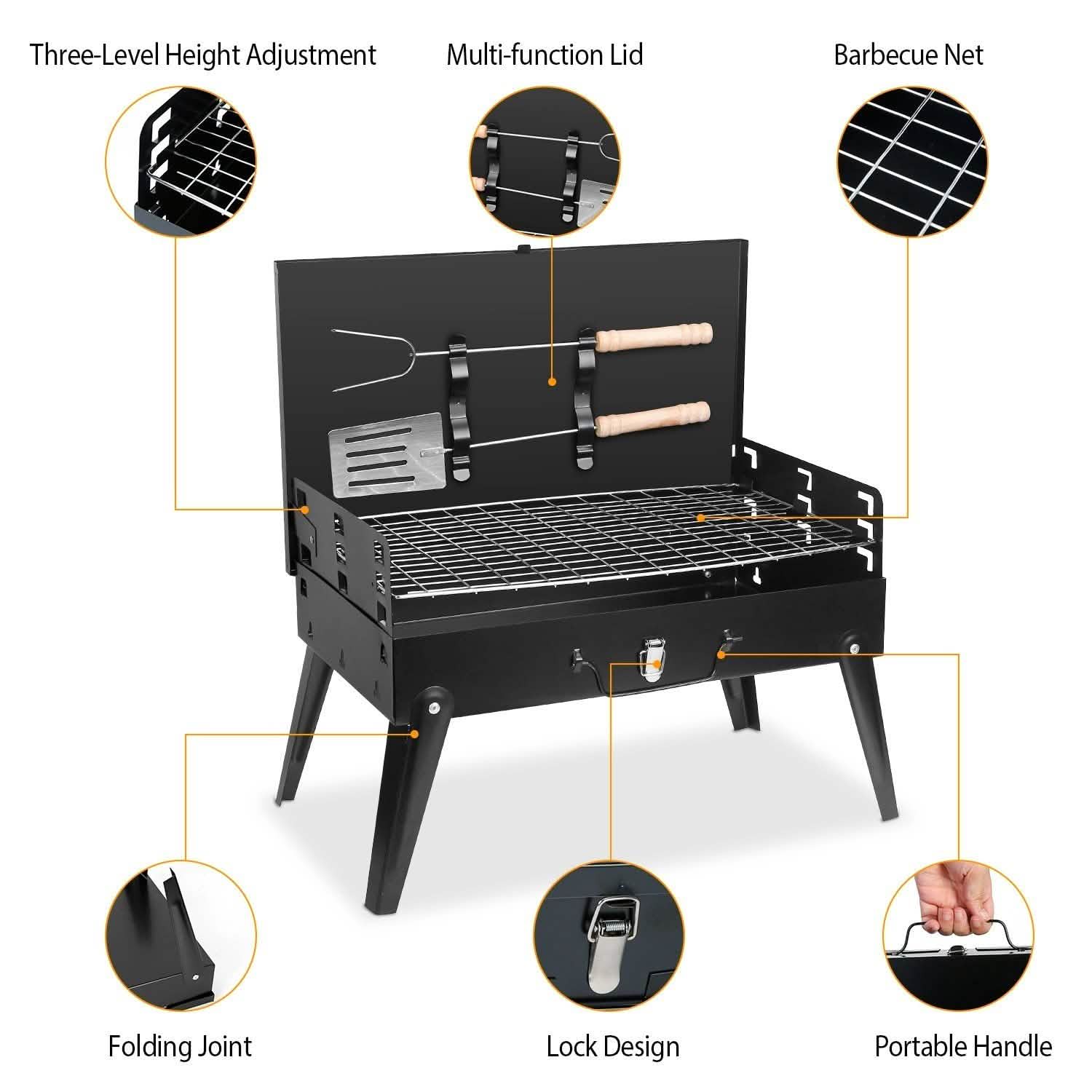 Portable Charcoal Grill Foldable BBQ Suitcase by DailySale