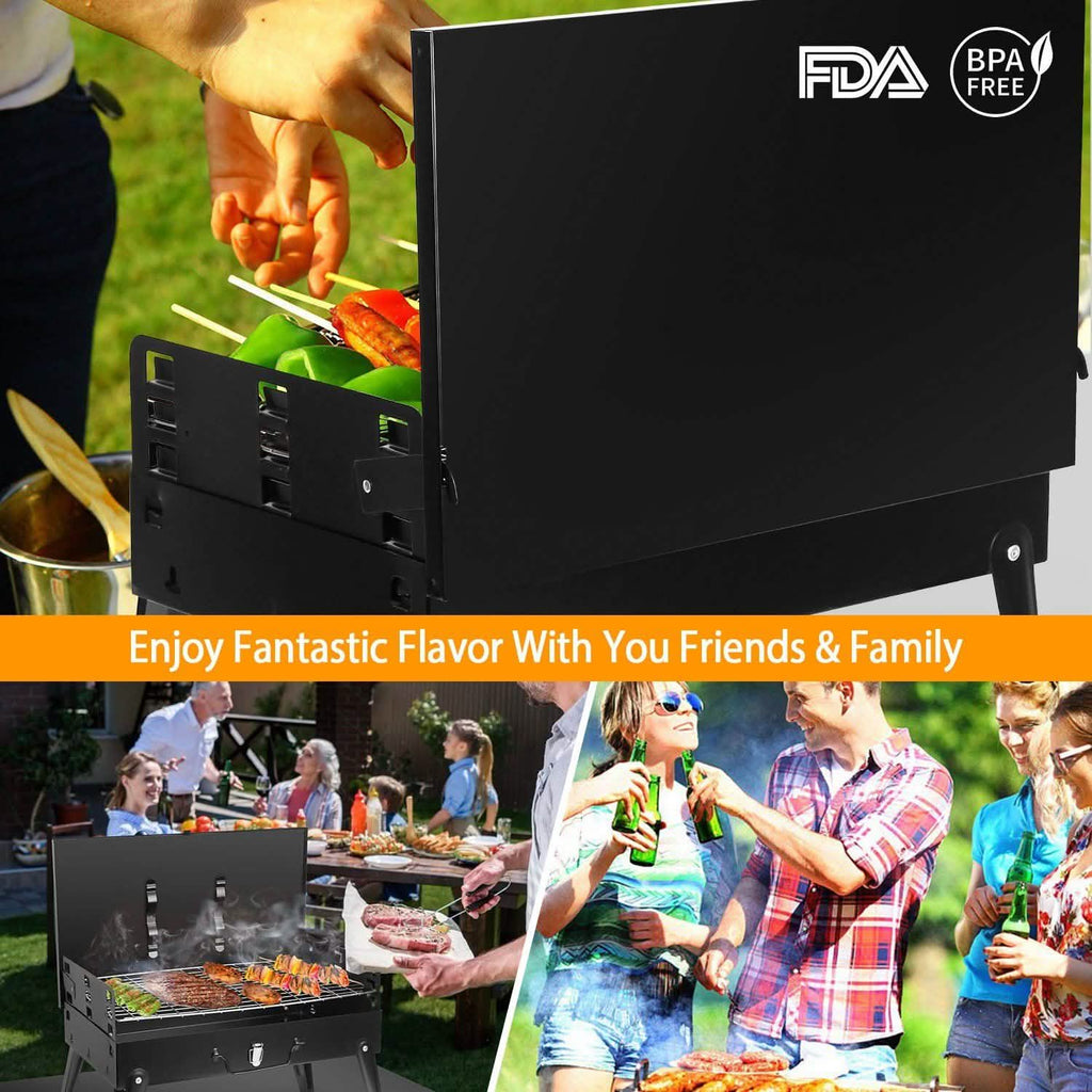 Portable Charcoal Grill Foldable BBQ Suitcase by DailySale
