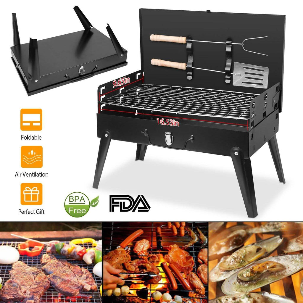 Portable Charcoal Grill Foldable BBQ Suitcase by DailySale